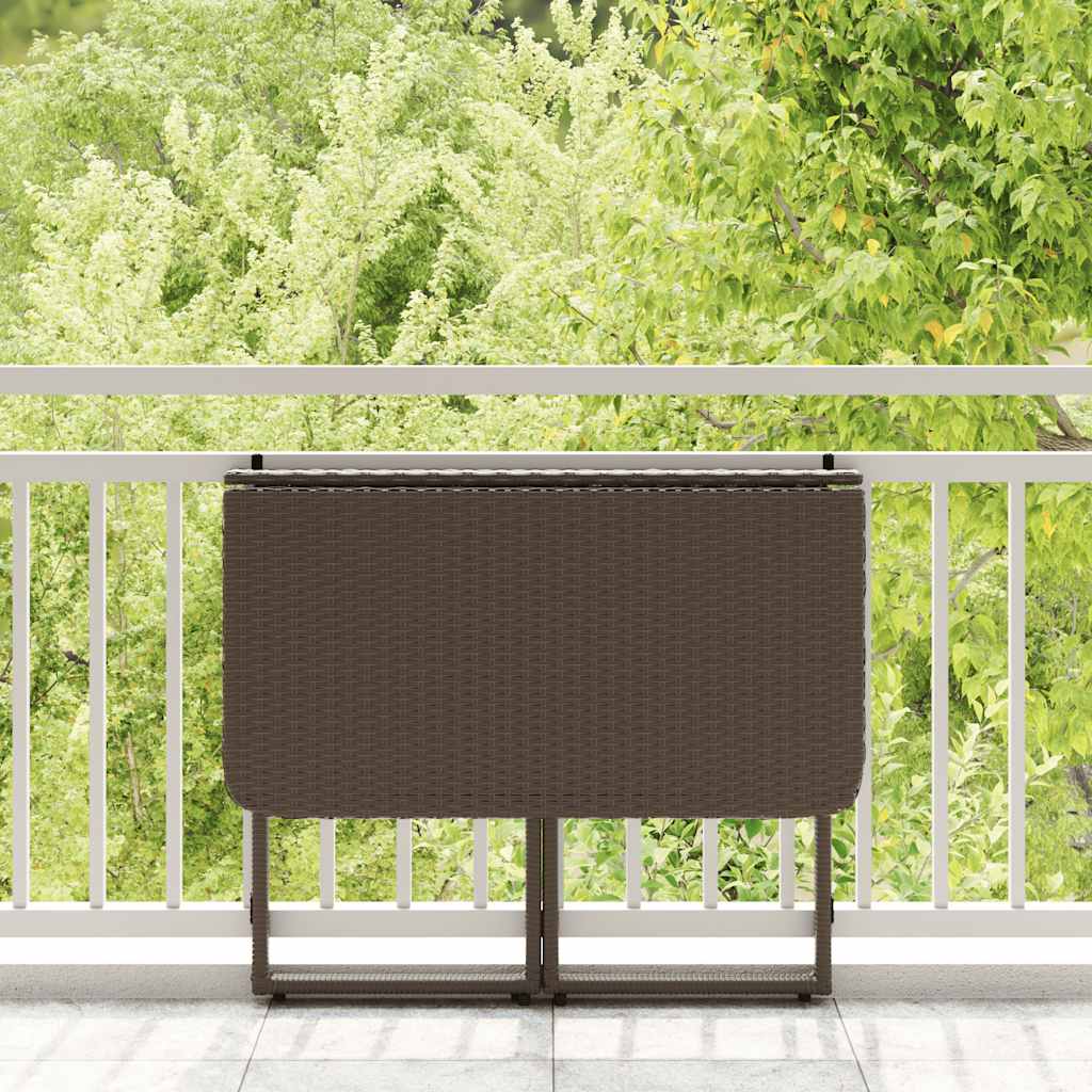vidaXL Masă pliabilă de grădină maro 90x51x75 cm Poly Ratan vidaXL Masă pliabilă de grădină maro 90x51x75 cm Poly Ratan