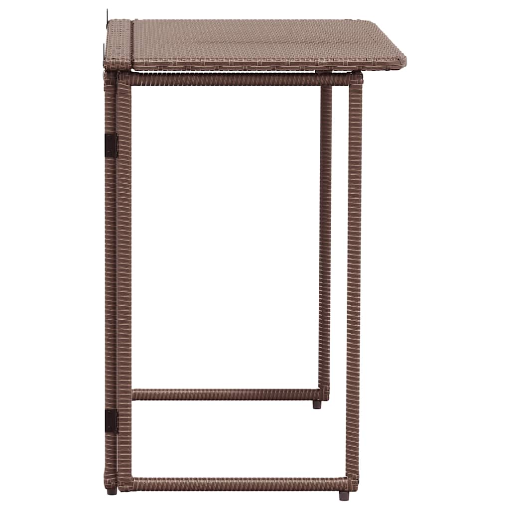 vidaXL Masă pliabilă de grădină maro 90x51x75 cm Poly Ratan vidaXL Masă pliabilă de grădină maro 90x51x75 cm Poly Ratan