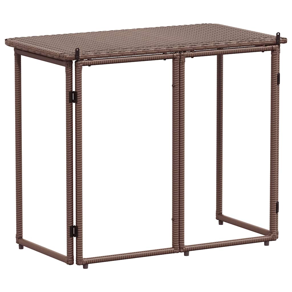 vidaXL Masă pliabilă de grădină maro 90x51x75 cm Poly Ratan vidaXL Masă pliabilă de grădină maro 90x51x75 cm Poly Ratan