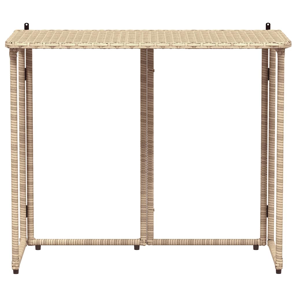 vidaXL Masă pliabilă de grădină bej 90x51x75 cm Poly Ratan vidaXL Masă pliabilă de grădină bej 90x51x75 cm Poly Ratan