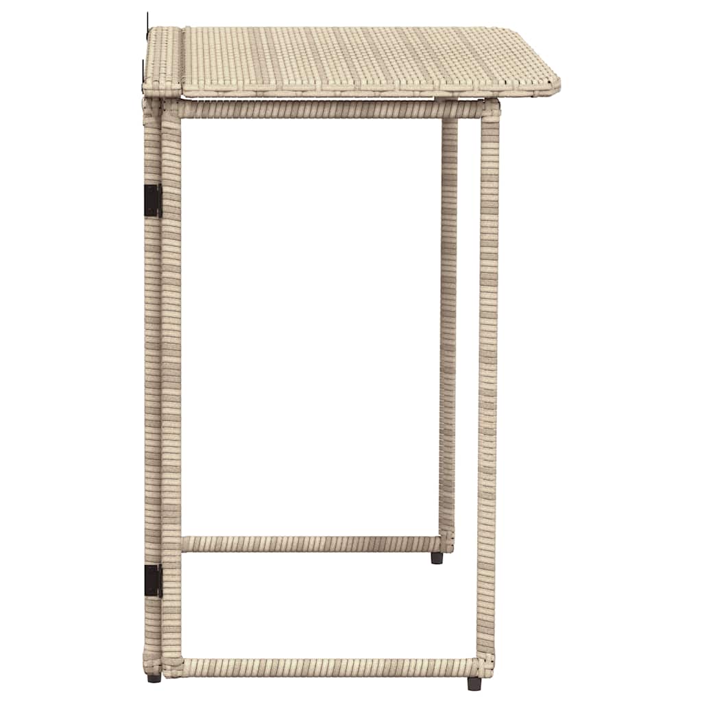 vidaXL Masă pliabilă de grădină bej 90x51x75 cm Poly Ratan vidaXL Masă pliabilă de grădină bej 90x51x75 cm Poly Ratan