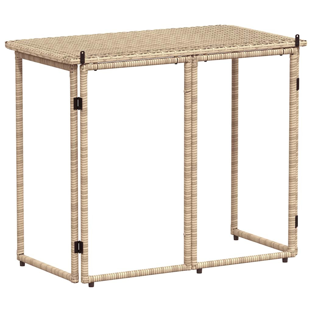 vidaXL Masă pliabilă de grădină bej 90x51x75 cm Poly Ratan vidaXL Masă pliabilă de grădină bej 90x51x75 cm Poly Ratan