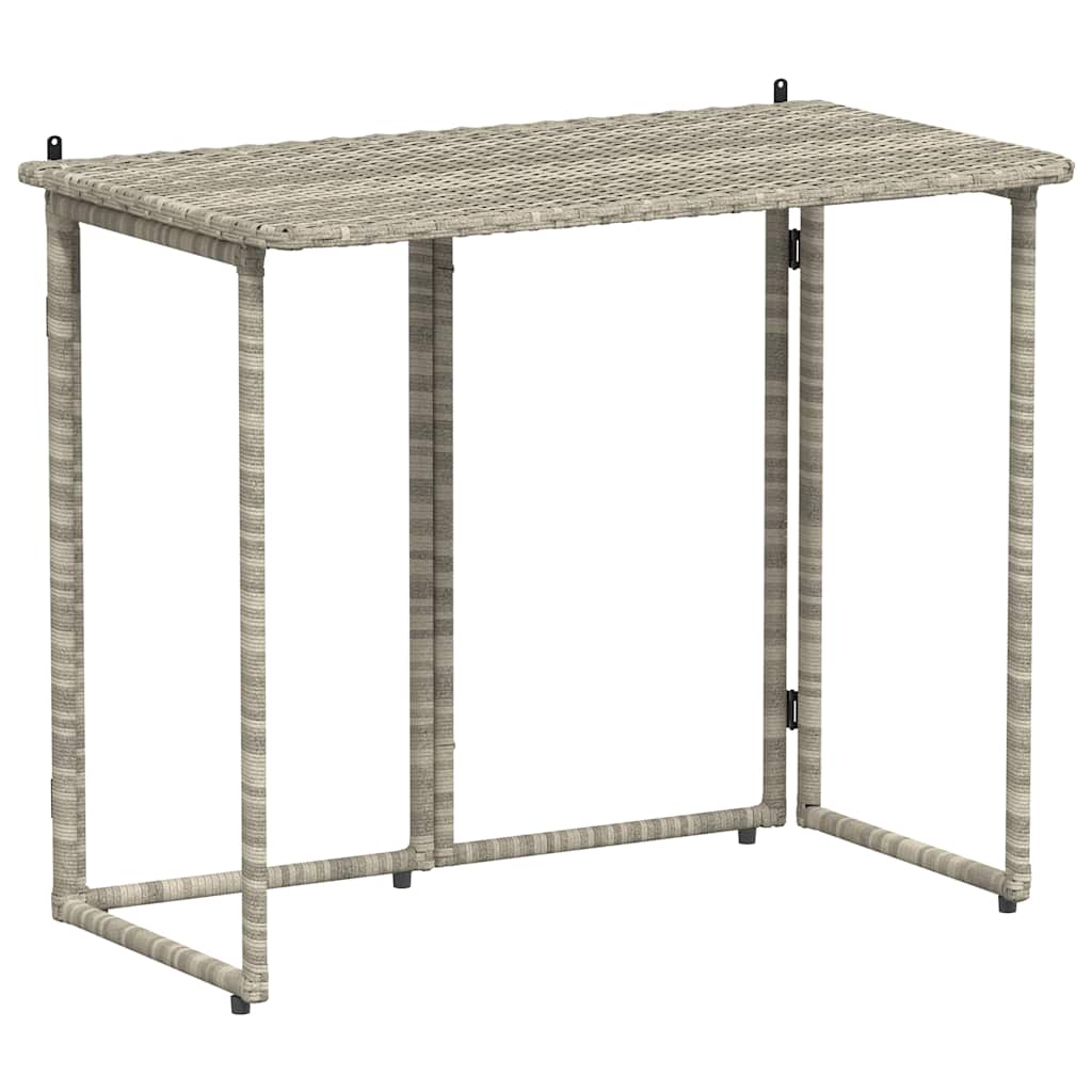 vidaXL Masă pliabilă de grădină gri deschis 90x51x75 cm Poly Ratan vidaXL Masă pliabilă de grădină gri deschis 90x51x75 cm Poly Ratan