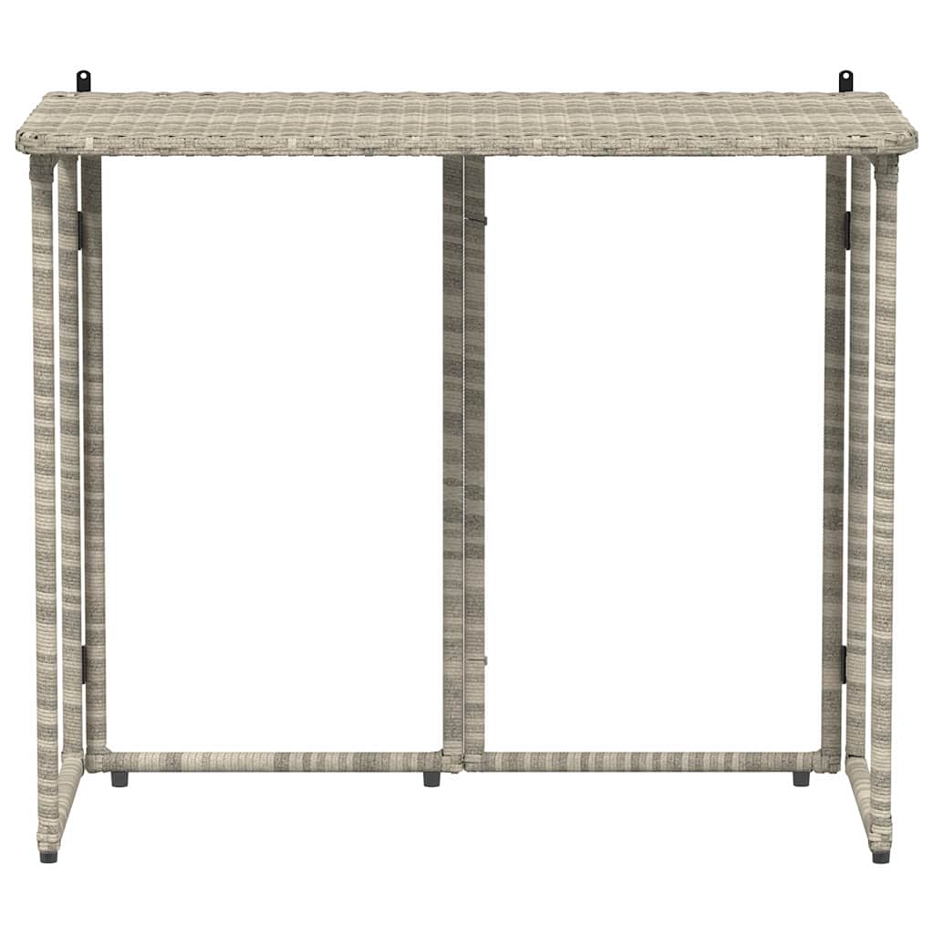 vidaXL Masă pliabilă de grădină gri deschis 90x51x75 cm Poly Ratan vidaXL Masă pliabilă de grădină gri deschis 90x51x75 cm Poly Ratan