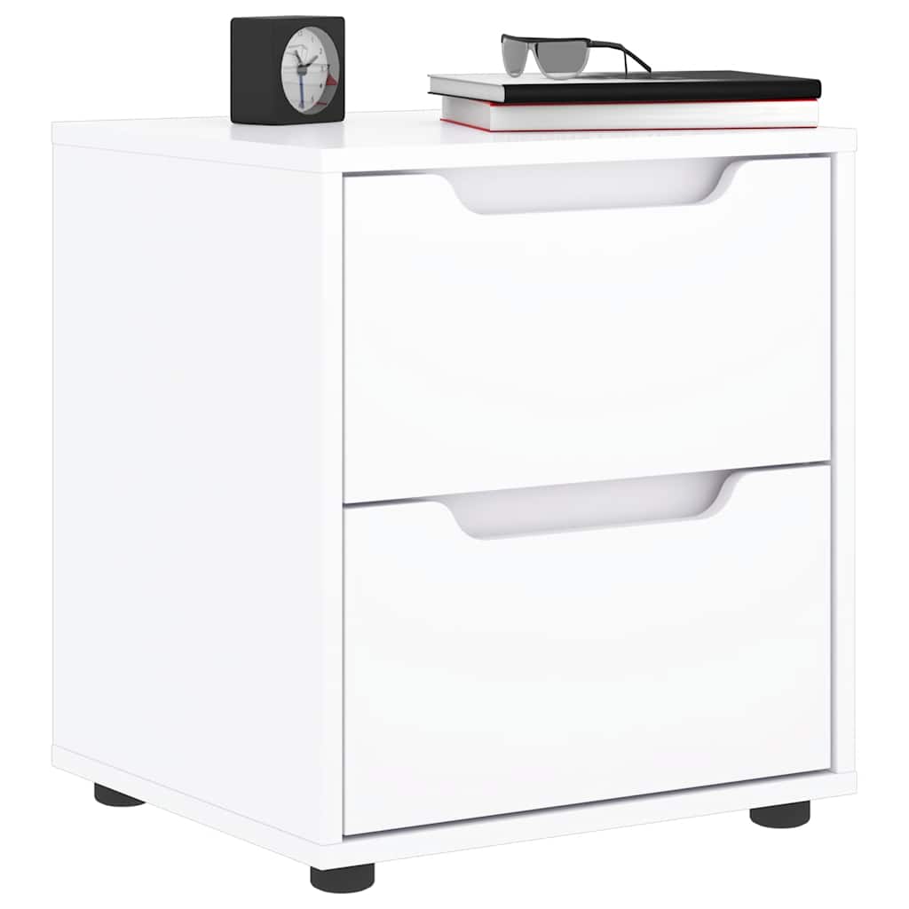 vidaXL Noptiera "VISNES" alb 45x40x50 cm lemn de prelucrare vidaXL Noptiera "VISNES" alb 45x40x50 cm lemn de prelucrare