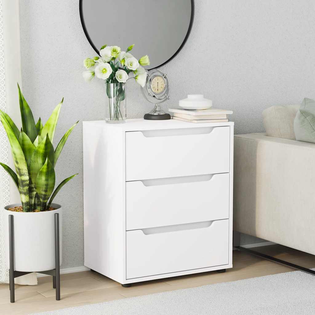 vidaXL Bufetă „VISNES” alb 60x40x73 cm lemn prelucrat vidaXL Bufetă „VISNES” alb 60x40x73 cm lemn prelucrat