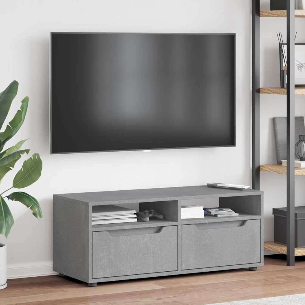 vidaXL Dulap TV "VISNES" Beton Gri 100x40x38 cm Lemn prelucrat