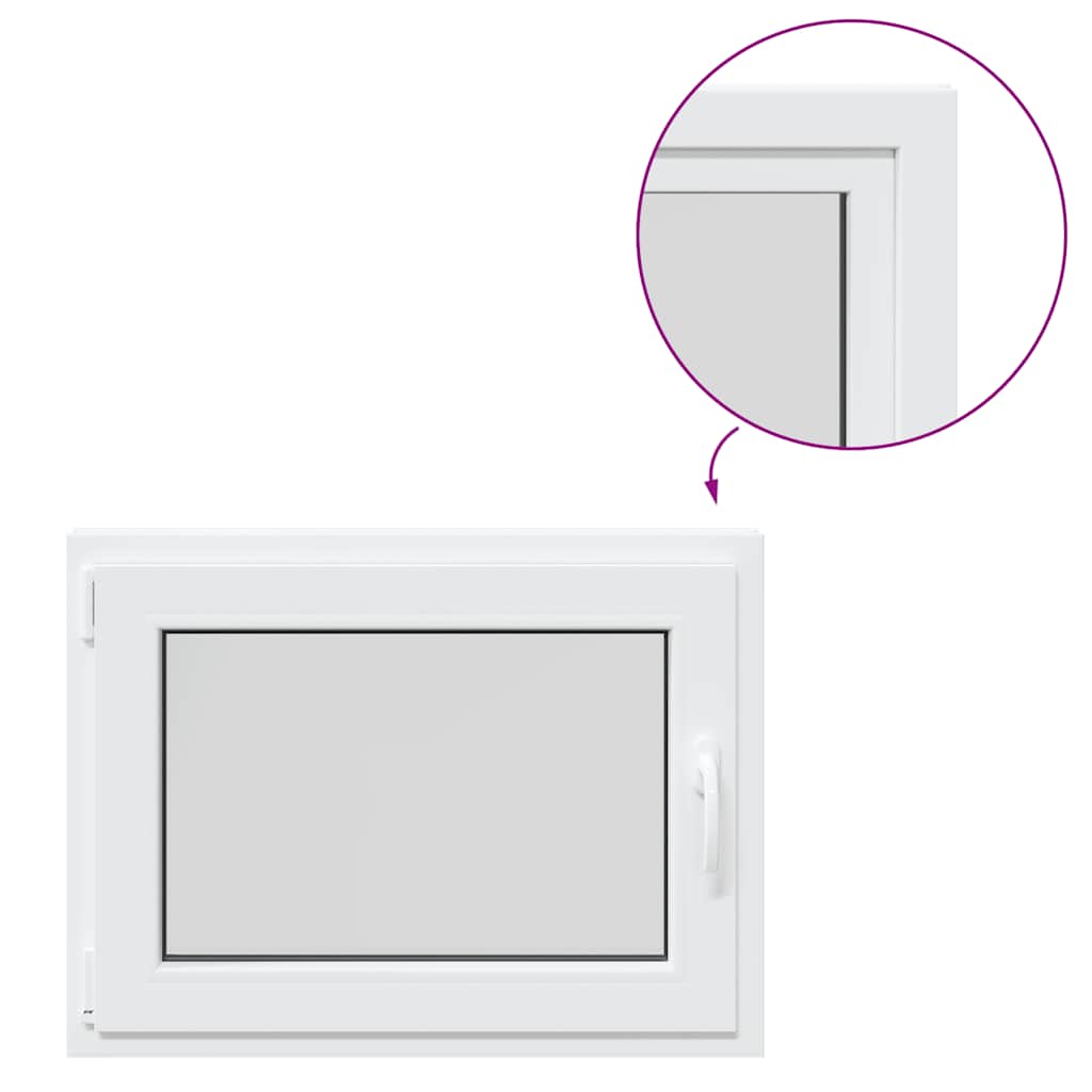 vidaXL Fereastră de subsol „RISOR” 80x50 cm oscilo-batantă DIN stânga, albă vidaXL Fereastră de subsol „RISOR” 80x50 cm oscilo-batantă DIN stânga, albă