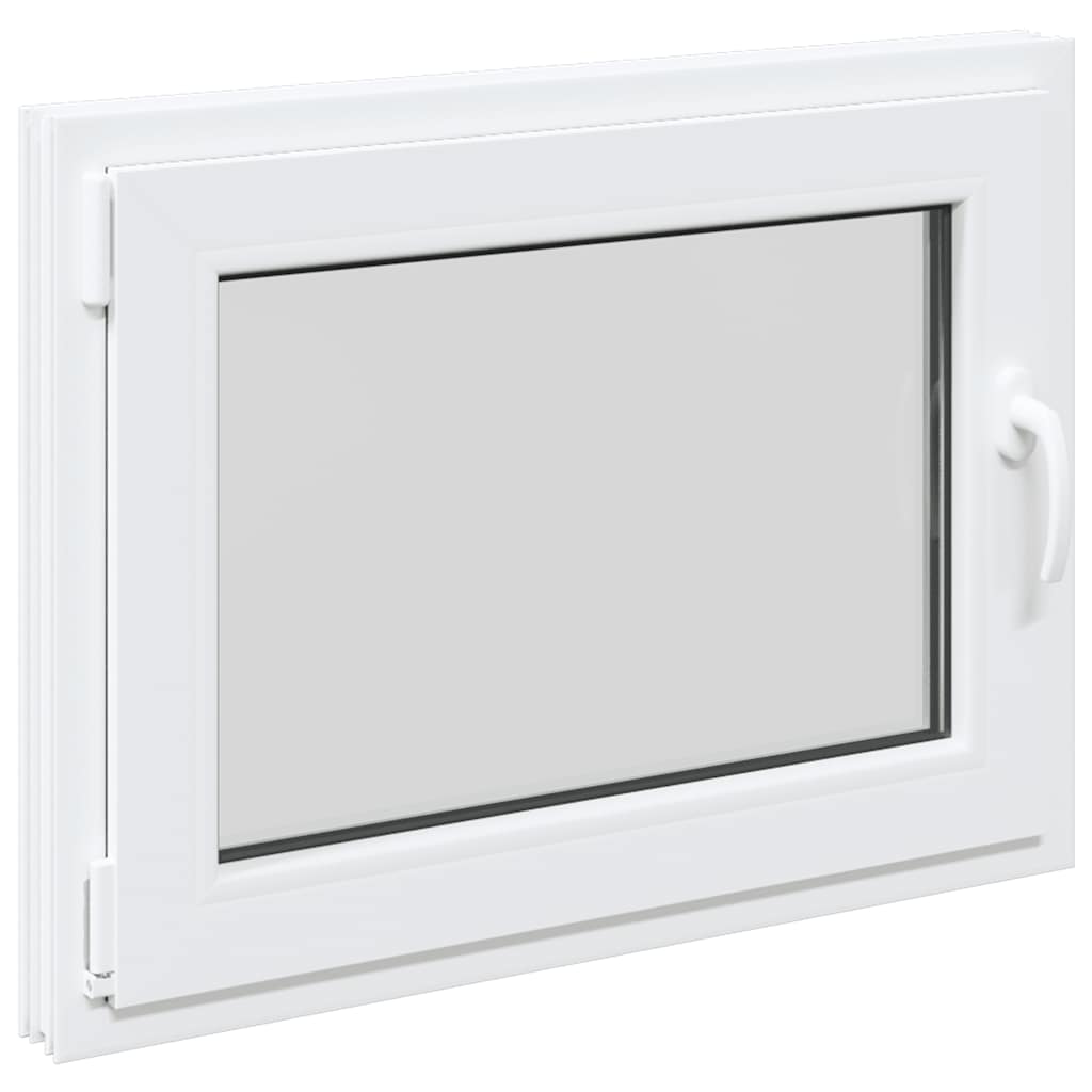 vidaXL Fereastra de subsol „RISOR” 80x60 cm Rabatabil DIN Stânga Alb
