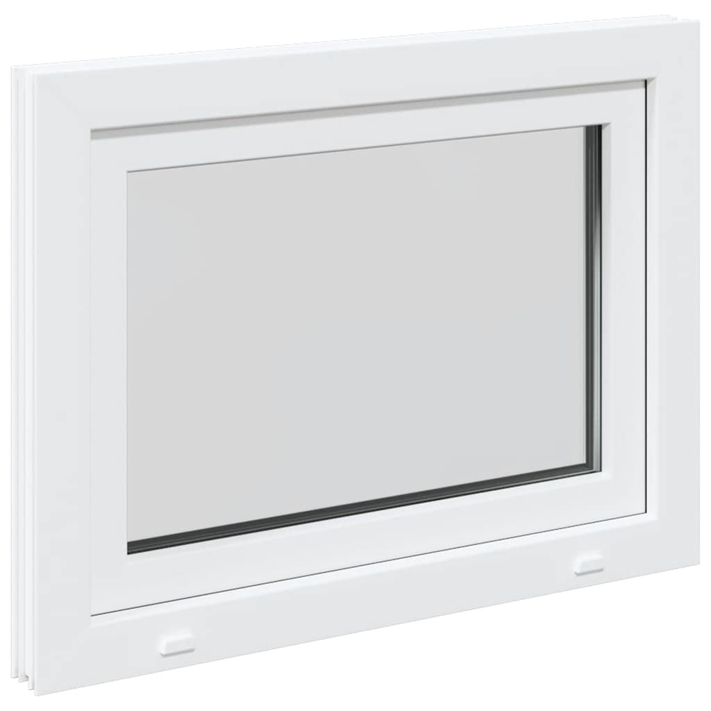 vidaXL Fereastra de subsol „RISOR” 80x60 cm Rabatabil DIN Stânga Alb