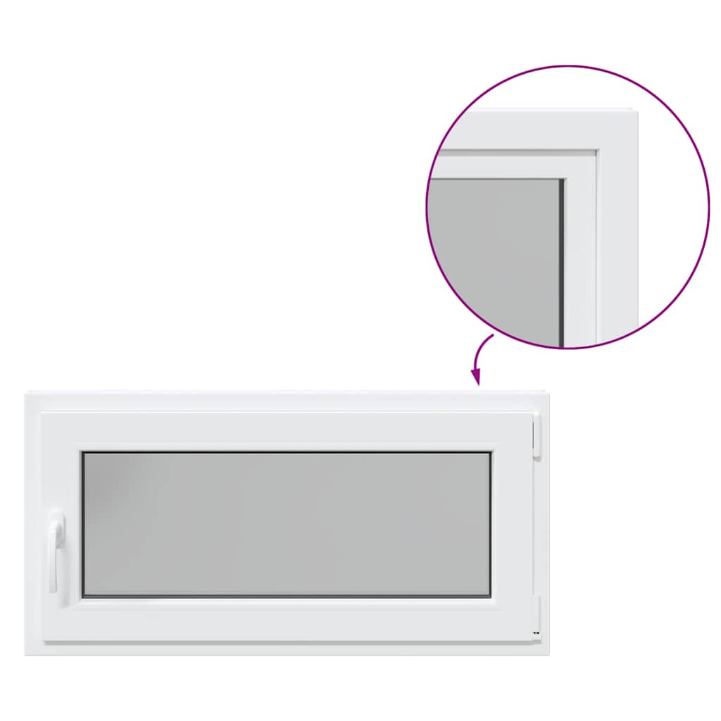 vidaXL Fereastră de subsol „RISOR” 100x50 cm oscilo-batantă DIN dreapta, albă