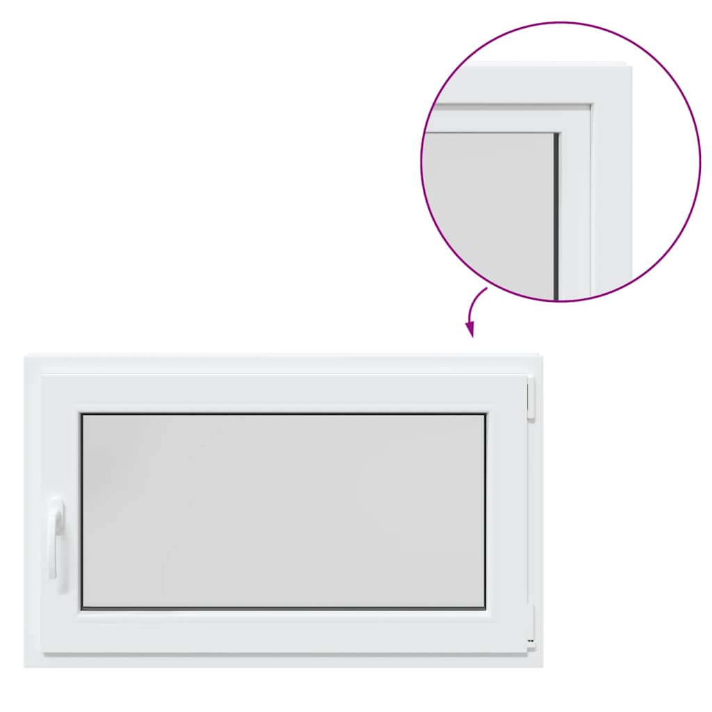 vidaXL Fereastră de subsol „RISOR” 100x60 cm oscilo-batantă DIN dreapta, albă