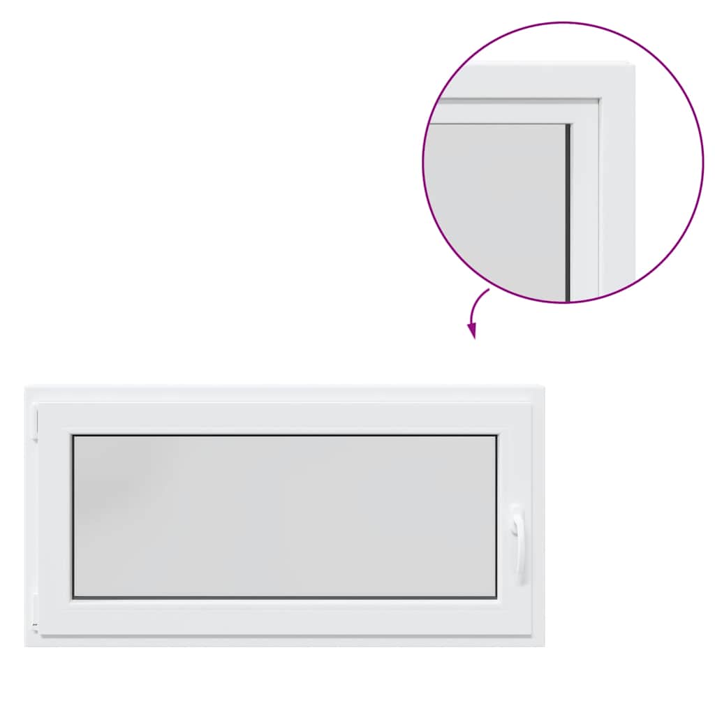 vidaXL Fereastra de subsol RISOR 120x60 cm Pt&Turn DIN stânga alb