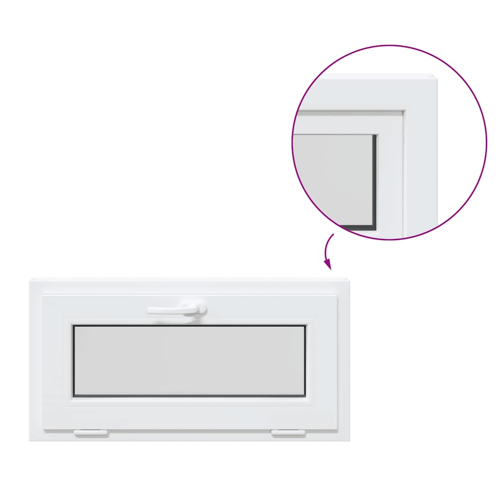 vidaXL Fereastră de subsol RISOR 80x40 cm înclinată 2 geamuri albe