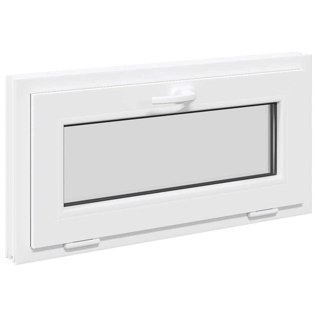 vidaXL Fereastră de subsol RISOR 80x40 cm înclinată 2 geamuri albe