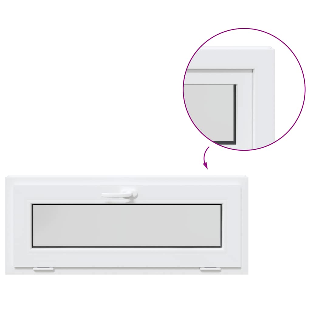 vidaXL Fereastră de subsol RISOR 100x40 cm înclinat 2 geam alb vidaXL Fereastră de subsol RISOR 100x40 cm înclinat 2 geam alb