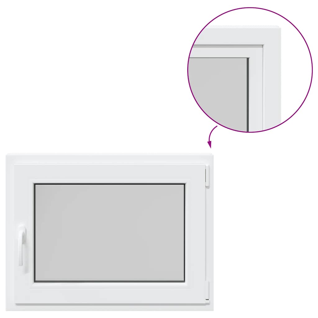 vidaXL Fereastra de subsol „RISOR” 80x60 cm Pt&Turn DIN Dreapta Alb