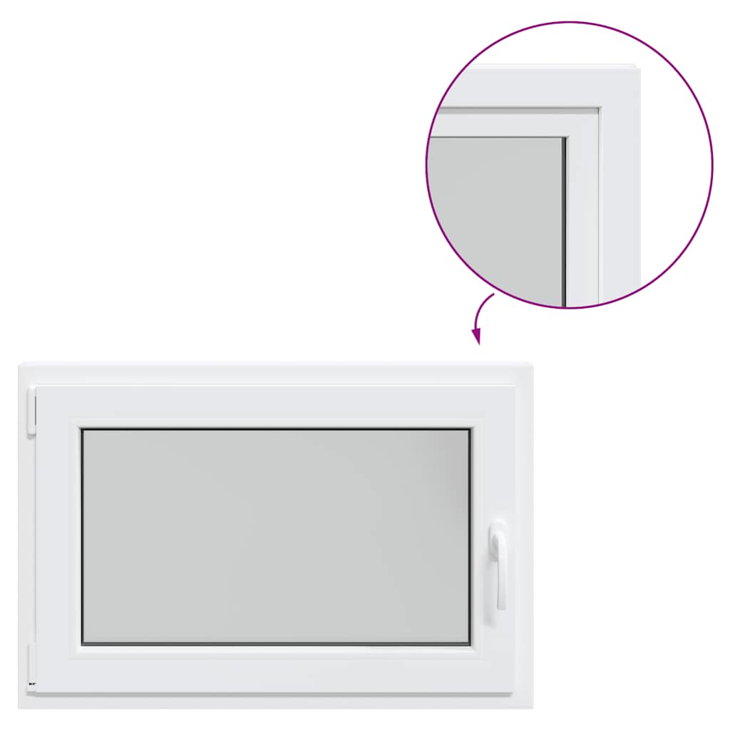 vidaXL Fereastră de subsol „RISOR” 90x50 cm oscilo-batantă DIN stânga, albă vidaXL Fereastră de subsol „RISOR” 90x50 cm oscilo-batantă DIN stânga, albă