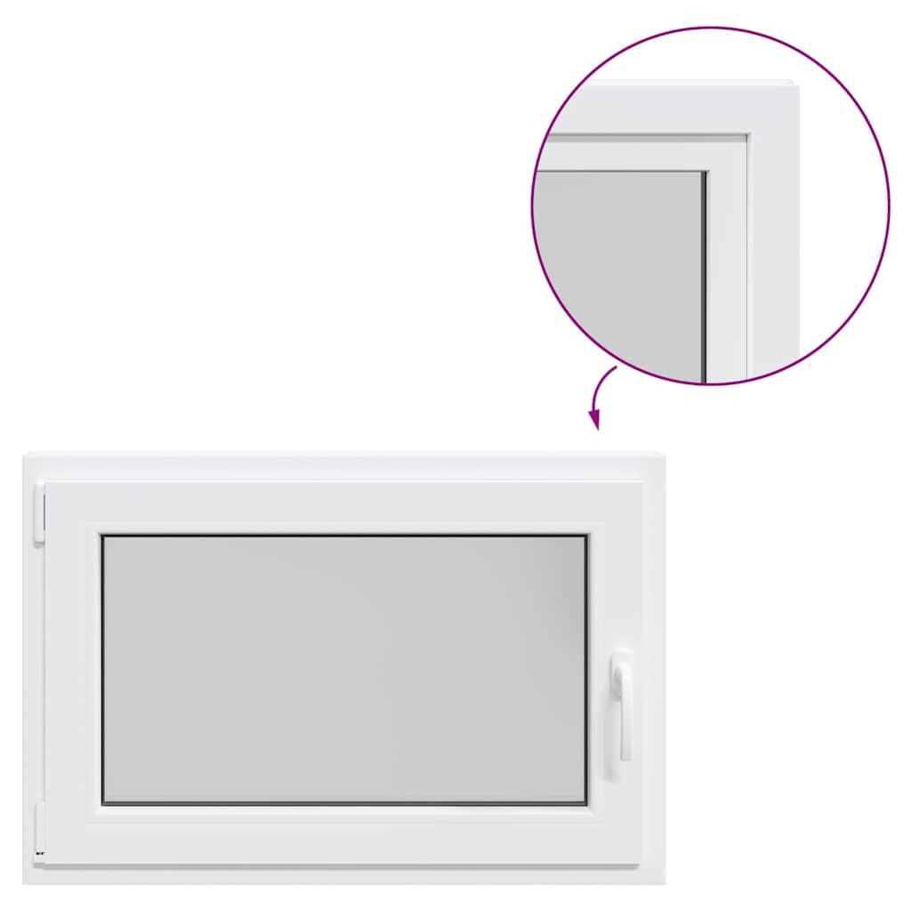 vidaXL Fereastra de subsol „RISOR” 90x60 cm Rabatabil DIN Stânga Alb