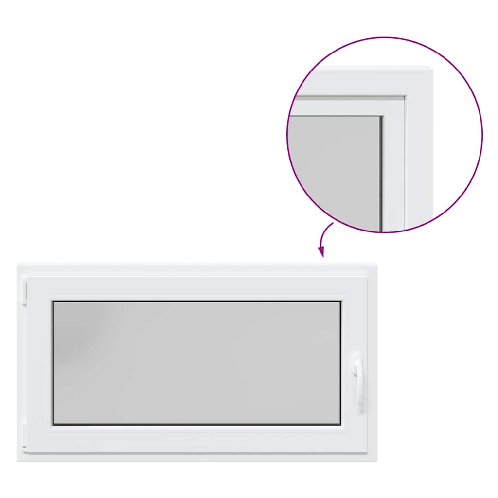 vidaXL Fereastra de subsol RISOR 110x60 cm Pt&Turn DIN stânga alb