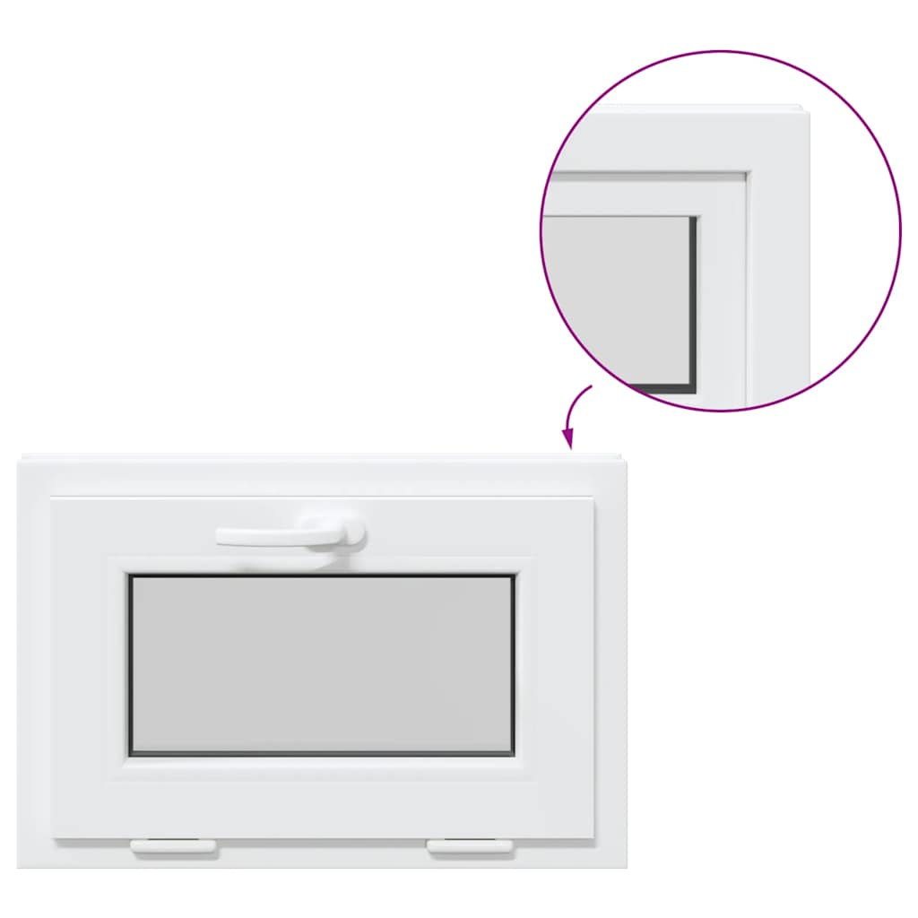 vidaXL Fereastră de subsol „RISOR” 60x40 cm înclinat 3 geam alb