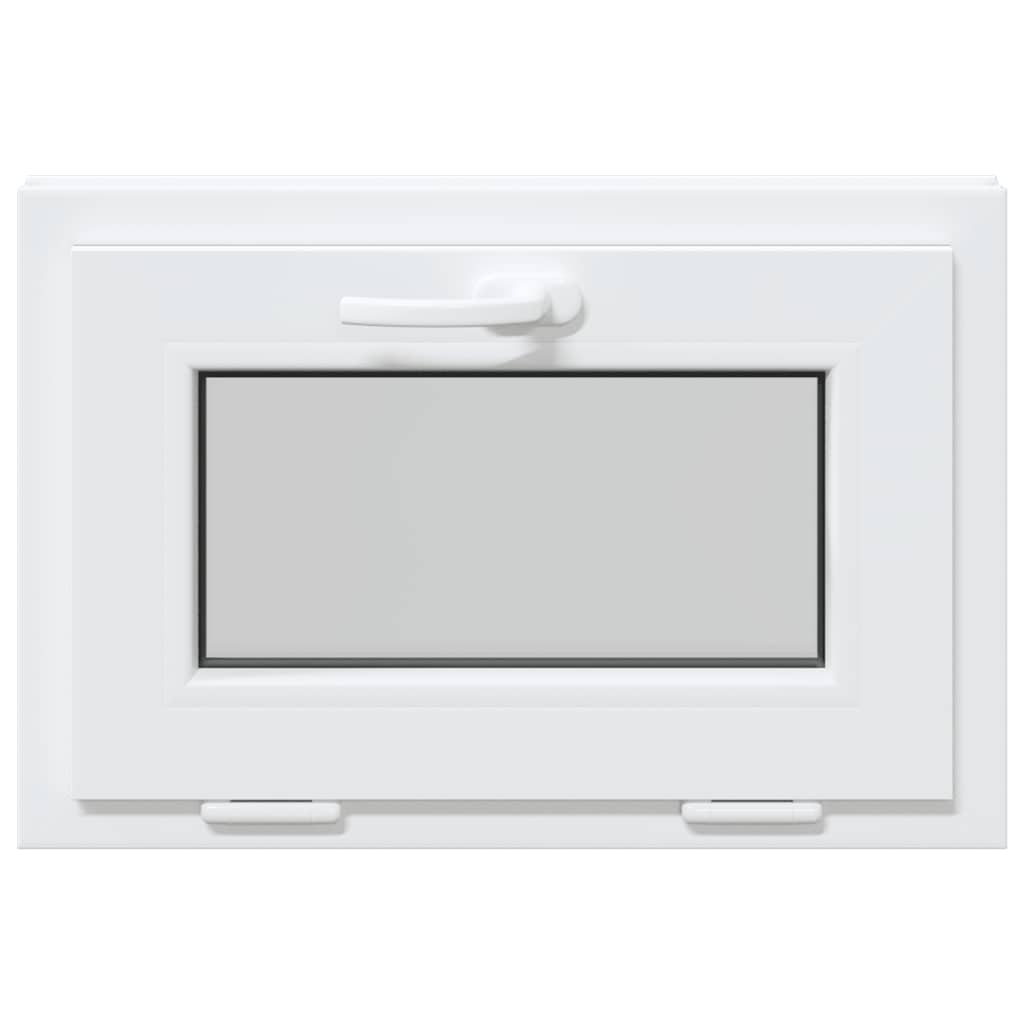 vidaXL Fereastră de subsol „RISOR” 60x40 cm înclinat 3 geam alb