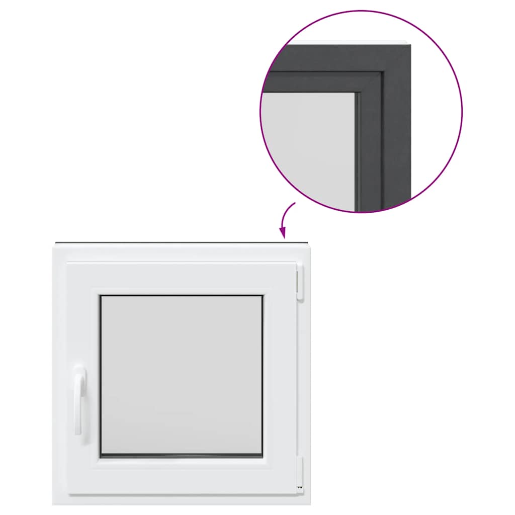 vidaXL Fereastră de subsol „RISOR” 50x50 cm oscilo-batantă DIN dreapta antracit