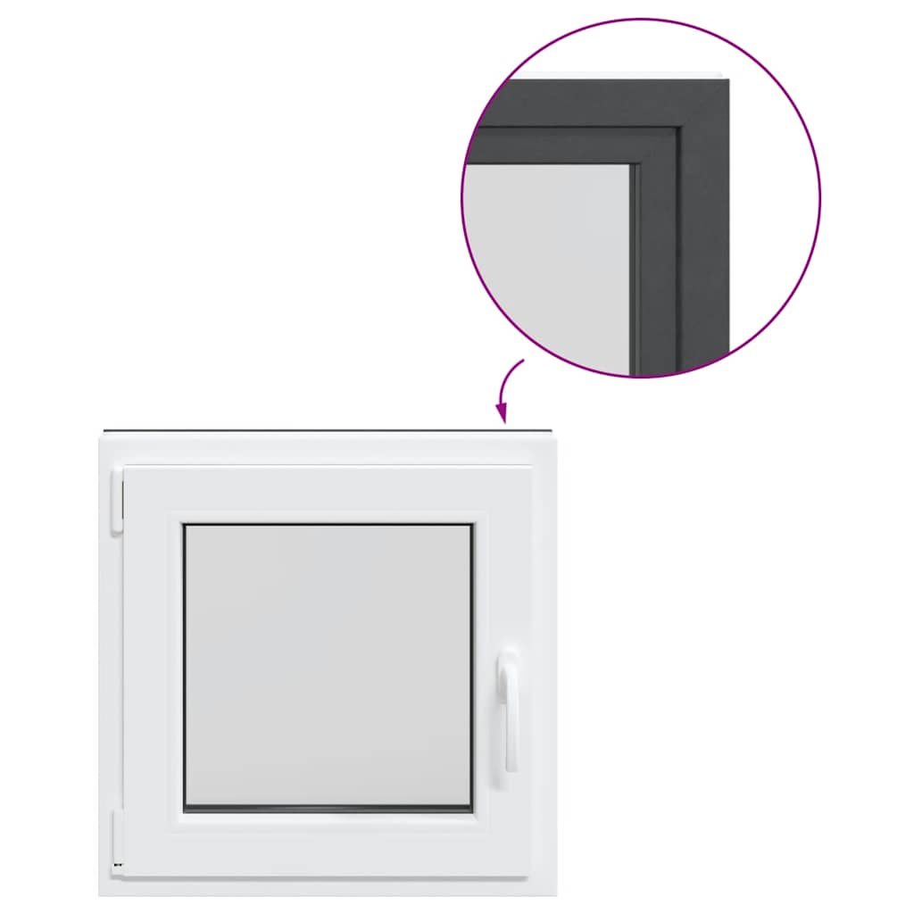 vidaXL Fereastră de subsol „RISOR” 50x50 cm oscilo-batantă DIN stânga antracit vidaXL Fereastră de subsol „RISOR” 50x50 cm oscilo-batantă DIN stânga antracit