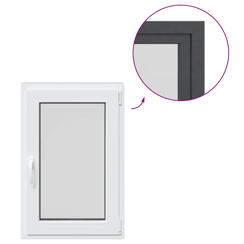 vidaXL Fereastra de subsol 60x80 cm Rabatabil DIN dreapta Antracit vidaXL Fereastra de subsol 60x80 cm Rabatabil DIN dreapta Antracit