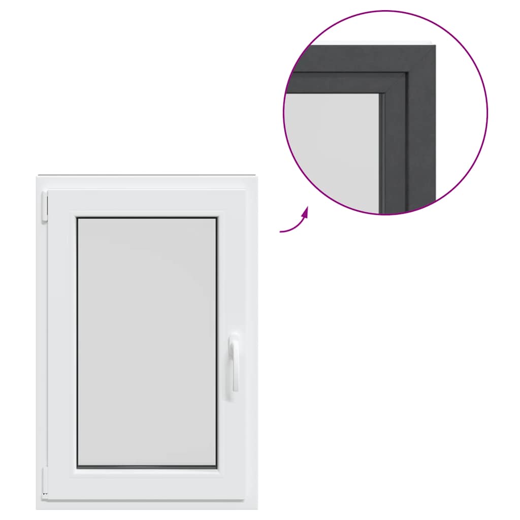 vidaXL Fereastră de subsol „RISOR” 60x80 cm oscilo-batantă DIN stânga antracit vidaXL Fereastră de subsol „RISOR” 60x80 cm oscilo-batantă DIN stânga antracit