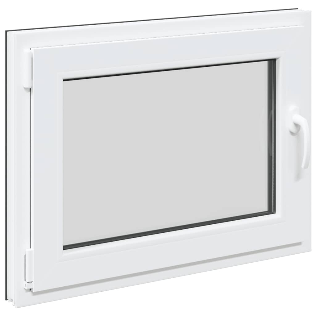 vidaXL Fereastră de subsol „RISOR” 80x50 cm oscilo-batantă DIN stânga antracit
