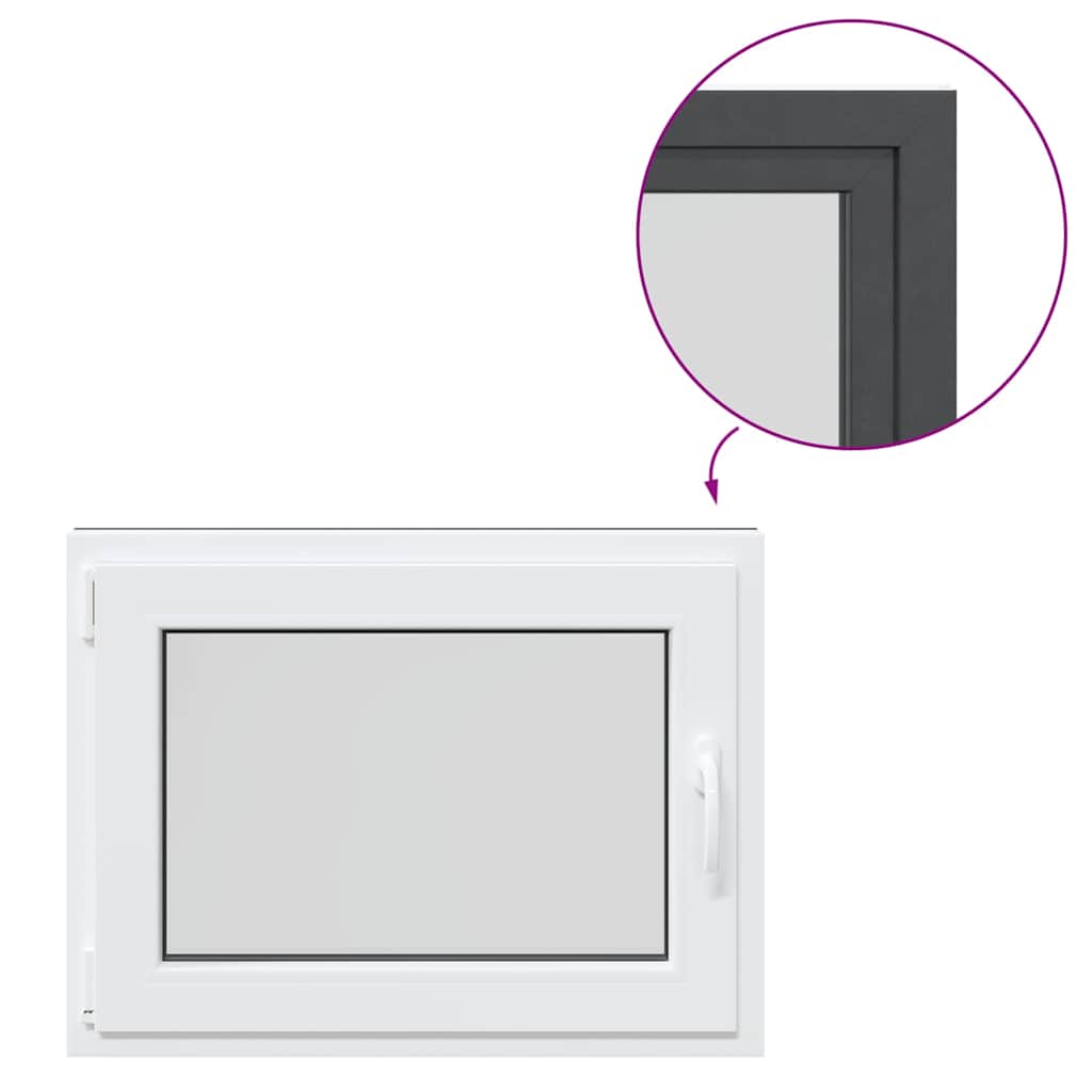 vidaXL Fereastră de subsol „RISOR” 80x60 cm oscilo-batantă DIN stânga antracit vidaXL Fereastră de subsol „RISOR” 80x60 cm oscilo-batantă DIN stânga antracit