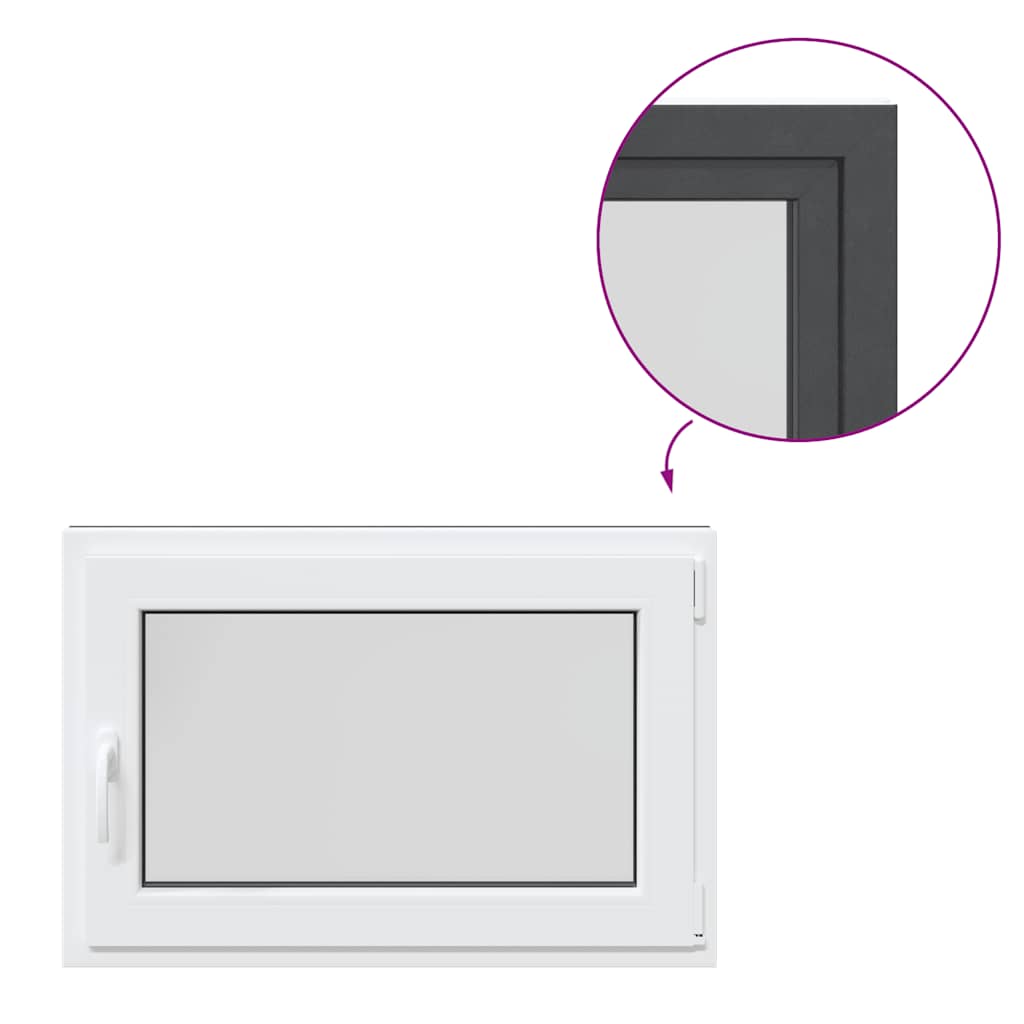 vidaXL Fereastra de subsol 90x60 cm Rabatabil DIN dreapta Antracit vidaXL Fereastra de subsol 90x60 cm Rabatabil DIN dreapta Antracit