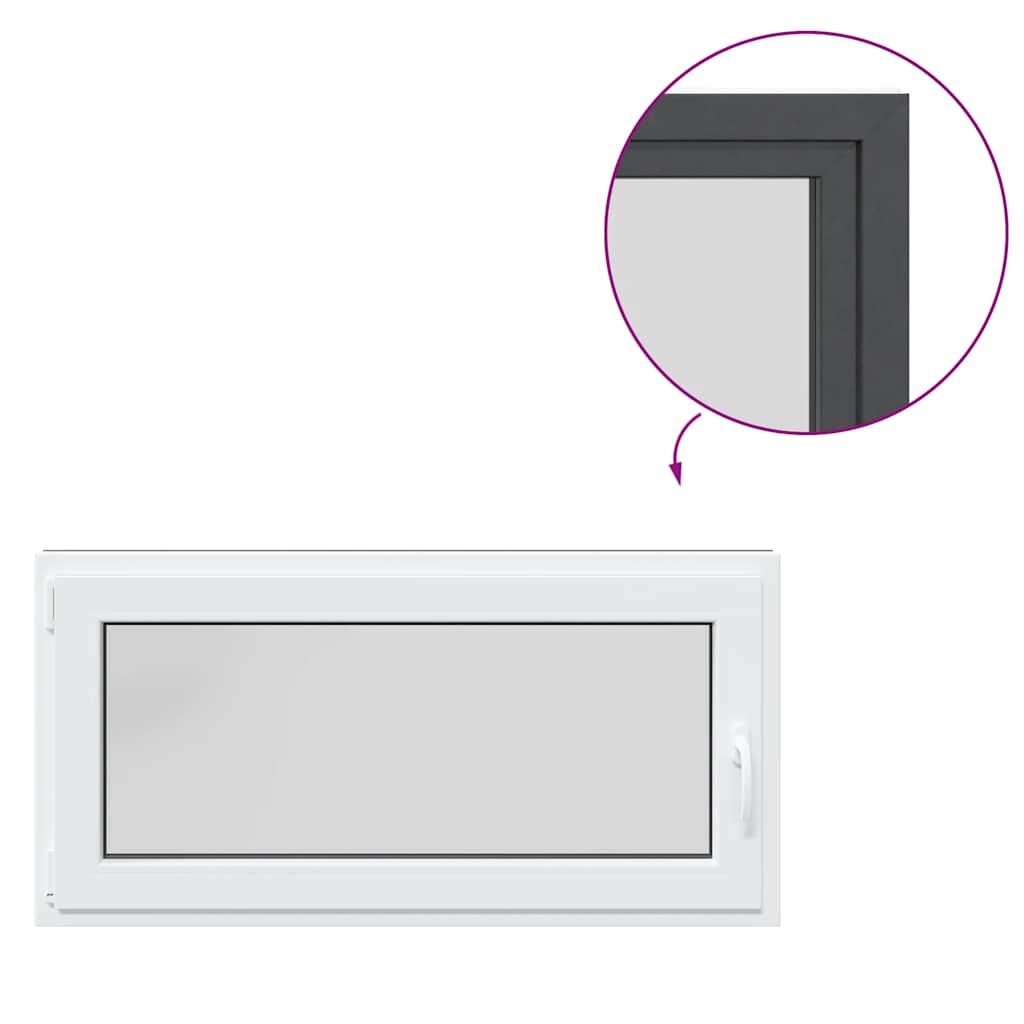 vidaXL Fereastra de subsol RISOR 120x60 cm Pt&Turn DIN stânga antracit