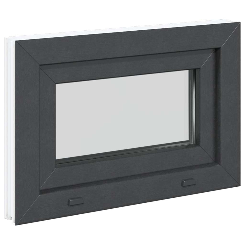 vidaXL Fereastră de subsol RISOR 60x40 cm înclinat 2 geamuri Antracit vidaXL Fereastră de subsol RISOR 60x40 cm înclinat 2 geamuri Antracit