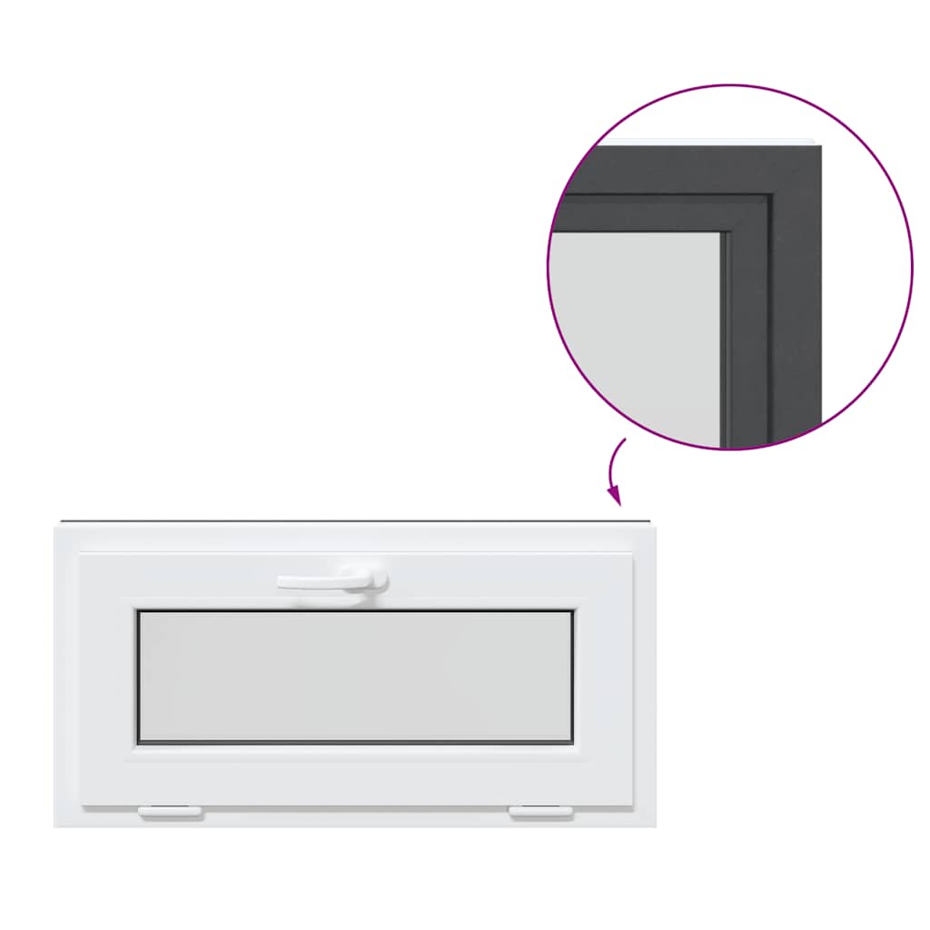 vidaXL Fereastră de subsol RISOR 80x40 cm înclinat 2 geamuri Antracit vidaXL Fereastră de subsol RISOR 80x40 cm înclinat 2 geamuri Antracit