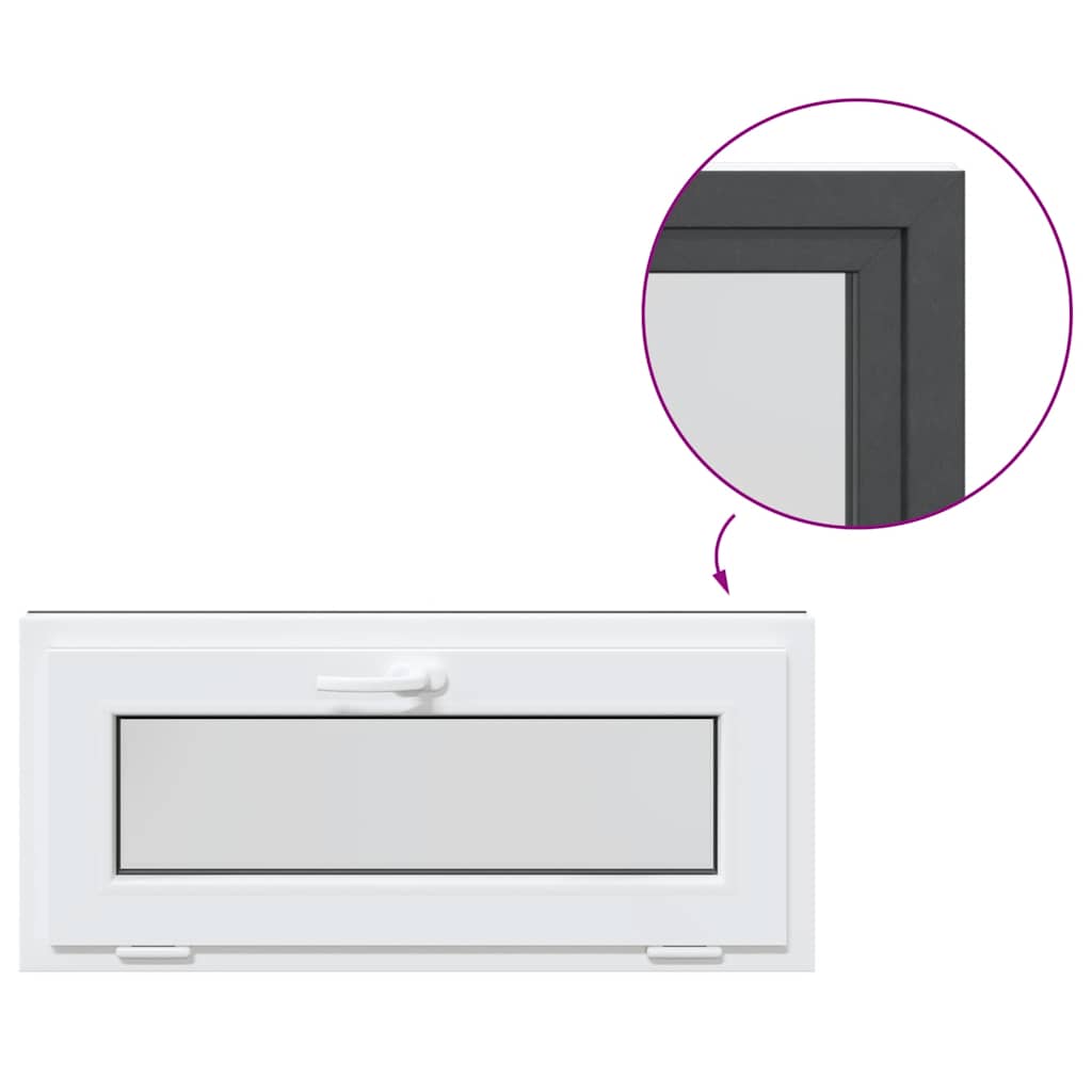 vidaXL Fereastră de subsol RISOR 90x40 cm înclinat 2 geamuri Antracit vidaXL Fereastră de subsol RISOR 90x40 cm înclinat 2 geamuri Antracit