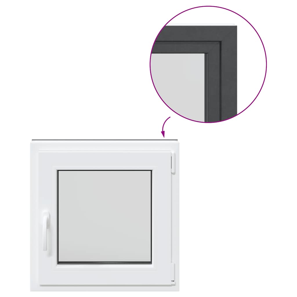 vidaXL Fereastra de subsol 60x60 cm Rabatabil DIN dreapta Antracit