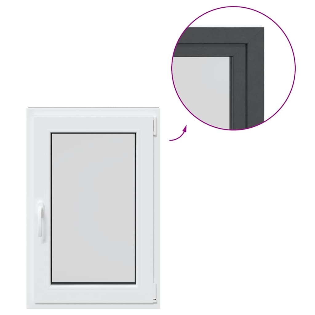 vidaXL Fereastra de subsol RISOR 60x90 cm Pt&Turn DIN stânga antracit
