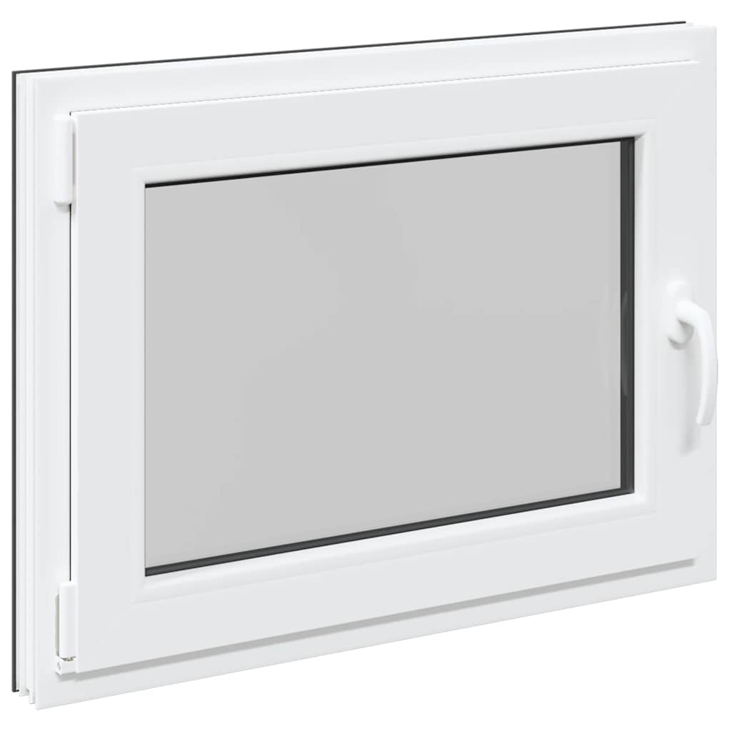 vidaXL Fereastră de subsol „RISOR” 80x60 cm oscilo-batantă DIN stânga antracit