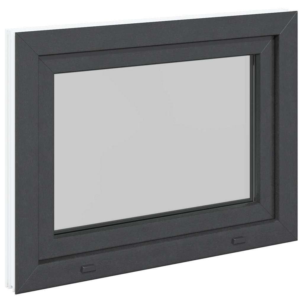 vidaXL Fereastră de subsol „RISOR” 80x60 cm oscilo-batantă DIN stânga antracit