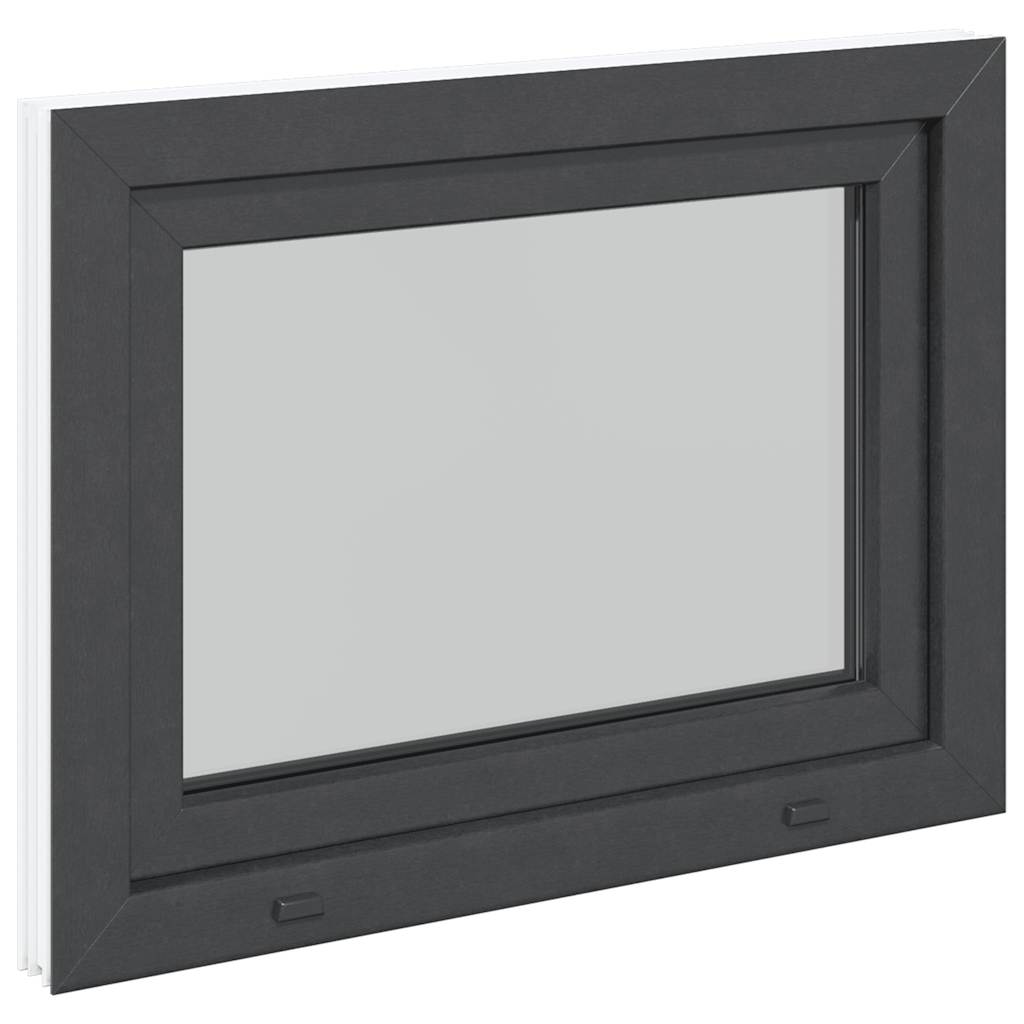 vidaXL Fereastră de subsol „RISOR” 80x70 cm oscilo-batantă DIN dreapta antracit