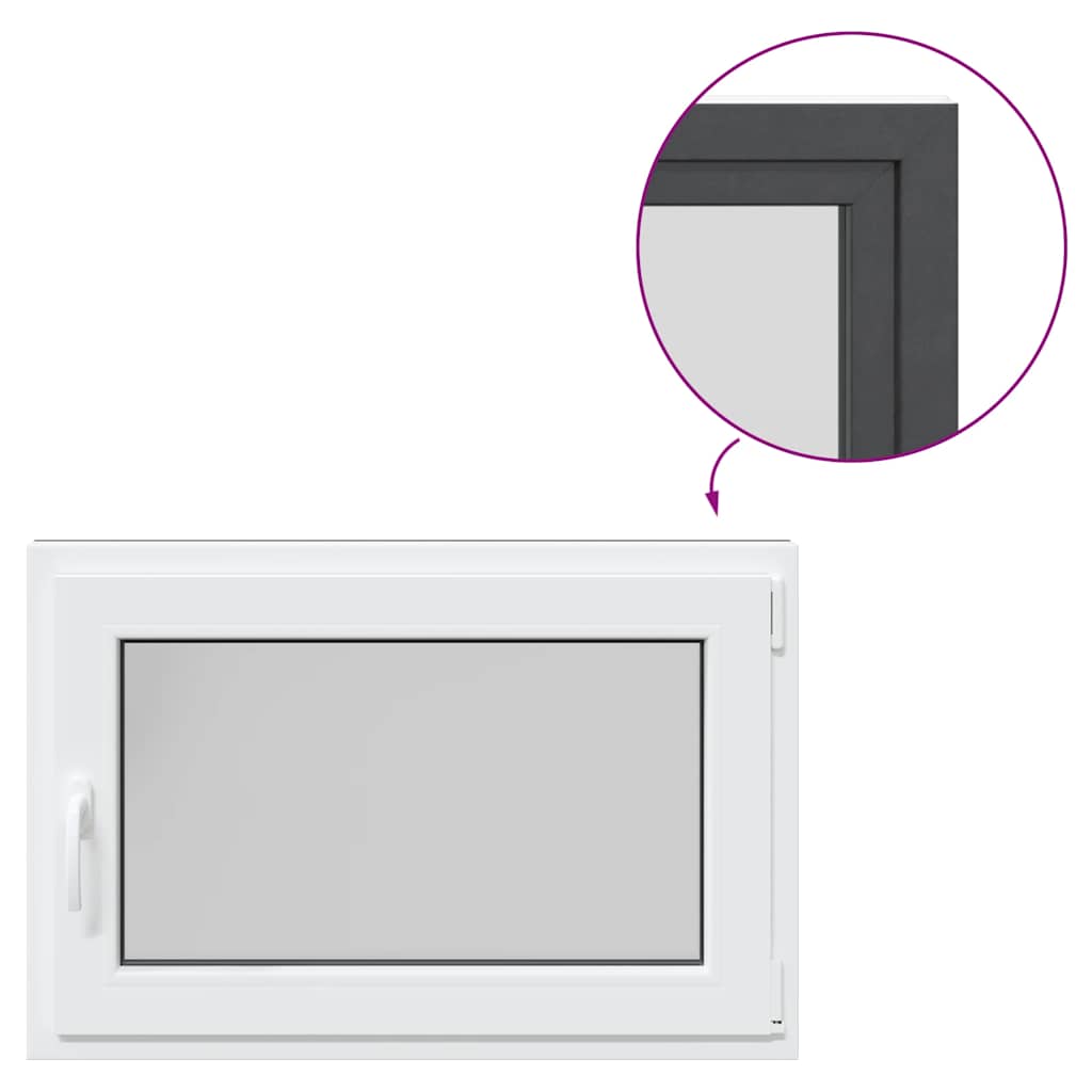 vidaXL Fereastră de subsol „RISOR” 90x60 cm oscilo-batantă DIN dreapta antracit vidaXL Fereastră de subsol „RISOR” 90x60 cm oscilo-batantă DIN dreapta antracit