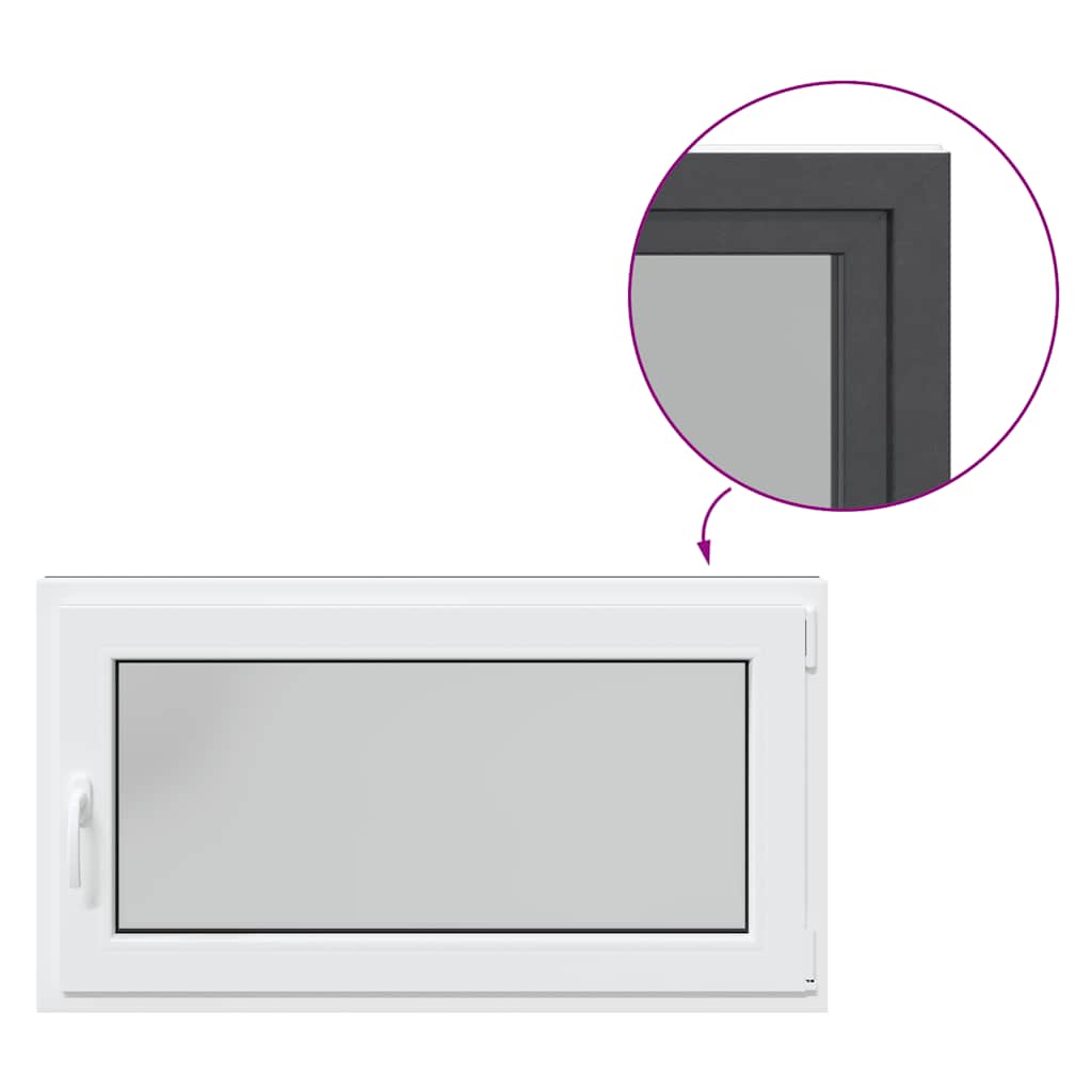 vidaXL Fereastră de subsol RISOR 110x50cm Pt&Turn DIN dreapta antracit