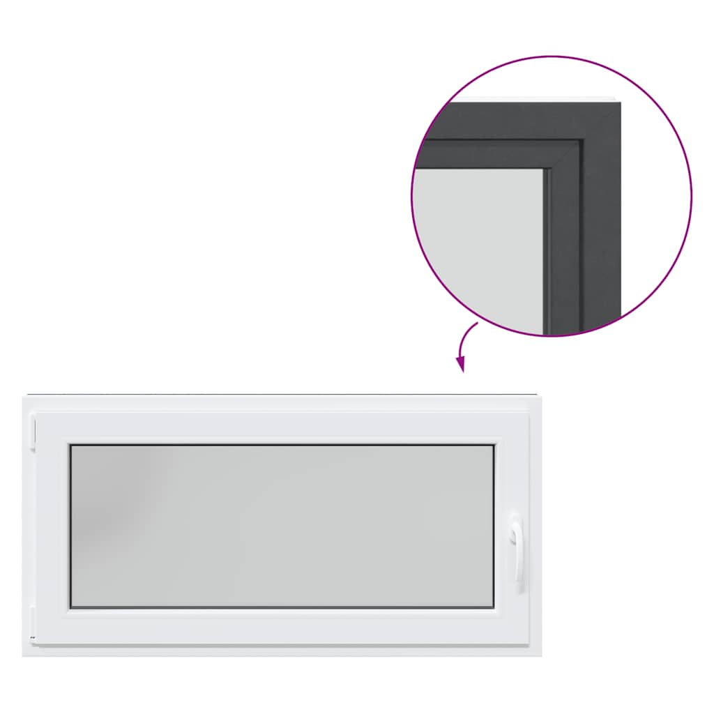vidaXL Fereastra de subsol RISOR 120x60 cm Pt&Turn DIN stânga antracit
