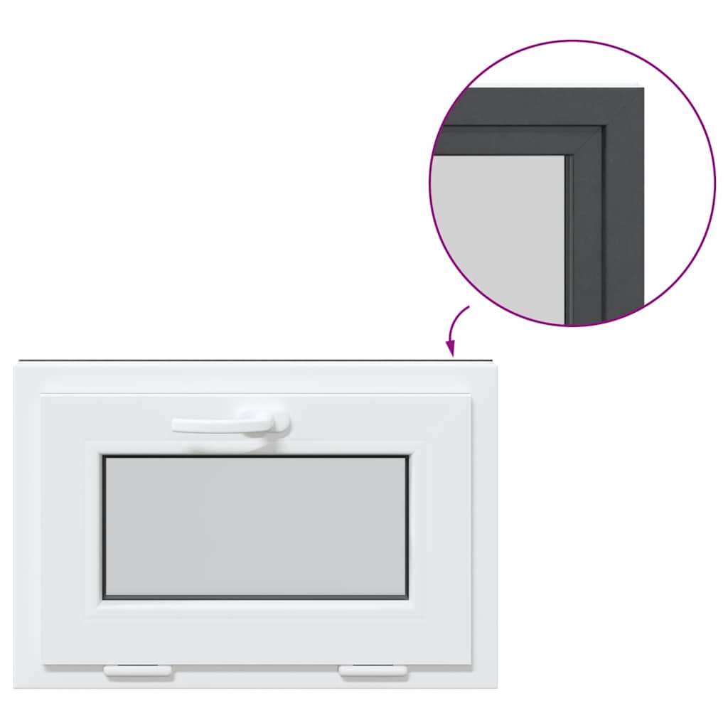 vidaXL Fereastră de subsol RISOR 60x40 cm înclinat 3 geamuri Antracit vidaXL Fereastră de subsol RISOR 60x40 cm înclinat 3 geamuri Antracit