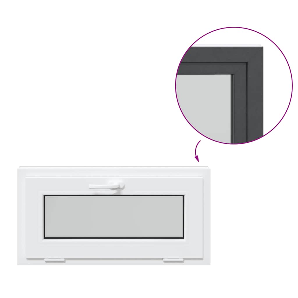 vidaXL Fereastră de subsol RISOR 80x40 cm înclinat 3 geamuri Antracit vidaXL Fereastră de subsol RISOR 80x40 cm înclinat 3 geamuri Antracit