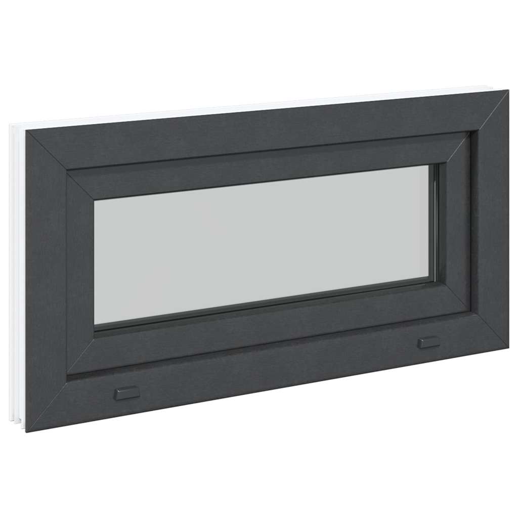 vidaXL Fereastră de subsol RISOR 80x40 cm înclinat 3 geamuri Antracit vidaXL Fereastră de subsol RISOR 80x40 cm înclinat 3 geamuri Antracit