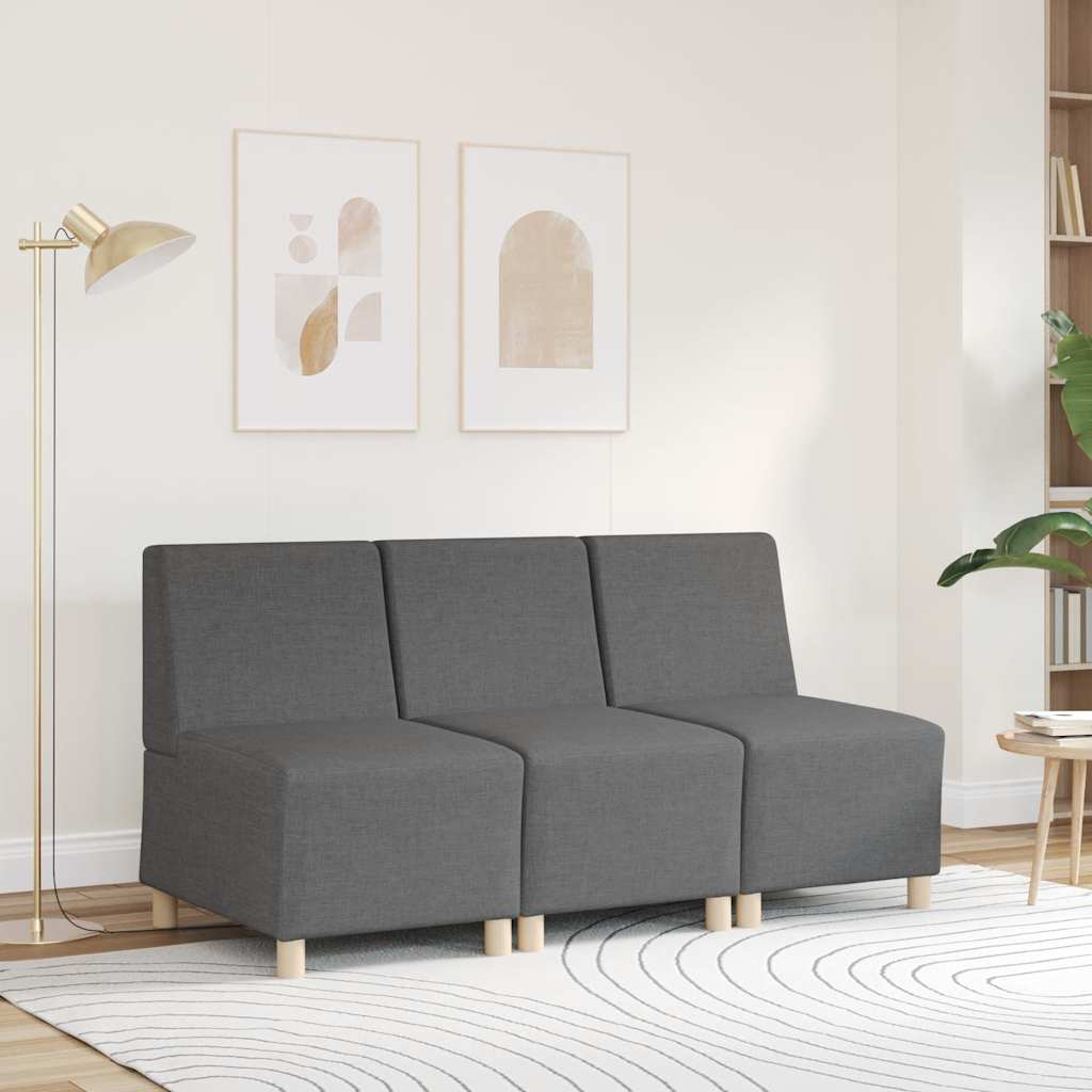 vidaXL Canapea Scaun fără brațe, gri închis, 55 cm, material textil vidaXL Canapea Scaun fără brațe, gri închis, 55 cm, material textil