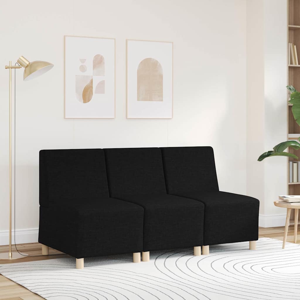 vidaXL Canapea Scaun fără brațe, negru, 55 cm, material textil